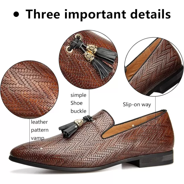 Meijiana Mens Fashion Classic Loafers Luxury Loafer Shoes and Weeding Dress Shoes for MenBrown05