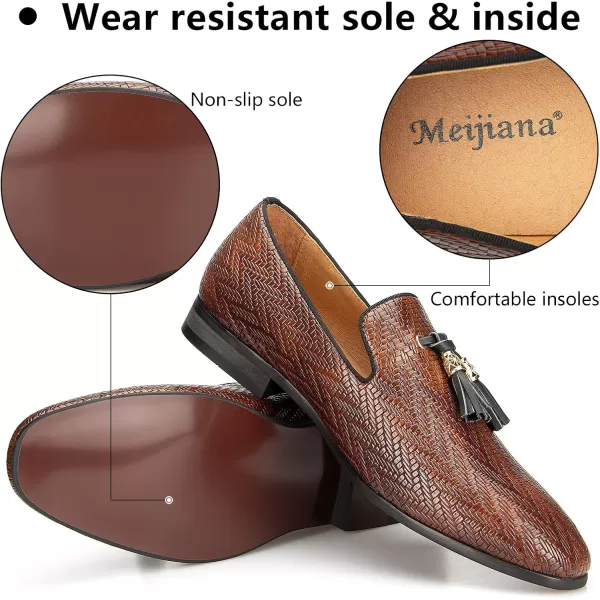 Meijiana Mens Fashion Classic Loafers Luxury Loafer Shoes and Weeding Dress Shoes for MenBrown05
