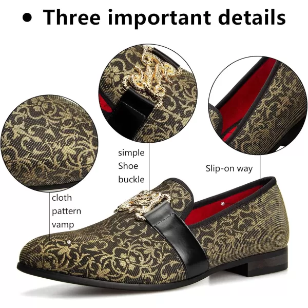 Meijiana Mens Fashion Classic Loafers Luxury Loafer Shoes and Weeding Dress Shoes for MenGold02