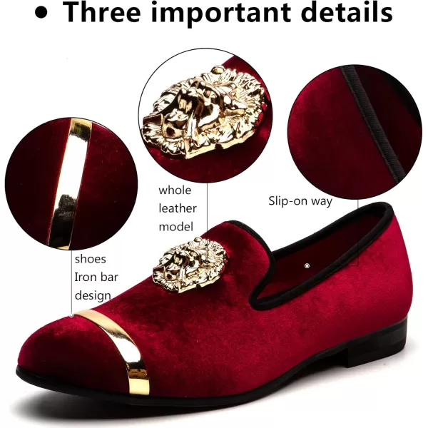 Meijiana Mens Fashion Classic Loafers Luxury Loafer Shoes and Weeding Dress Shoes for MenRed10