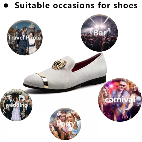 Meijiana Mens Fashion Classic Loafers Luxury Loafer Shoes and Weeding Dress Shoes for MenWhite11