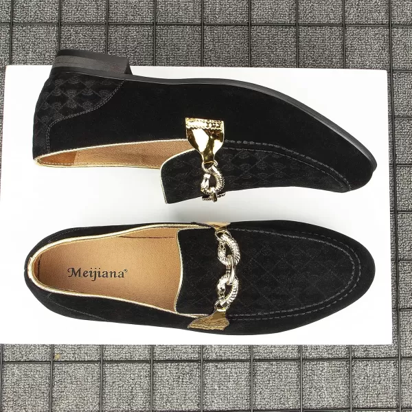 Meijiana Mens Loafers Classic Loafers Wedding Dress Shoes for Men Fashion Party LoafersBlack01