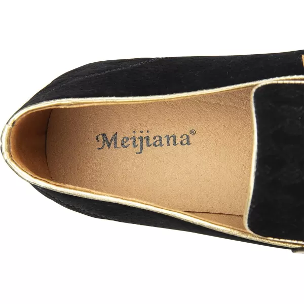 Meijiana Mens Loafers Classic Loafers Wedding Dress Shoes for Men Fashion Party LoafersBlack01