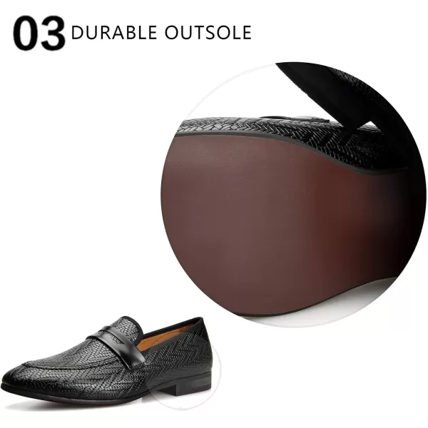 Meijiana Mens Loafers Classic Loafers Wedding Dress Shoes for Men Fashion Party LoafersBlack02