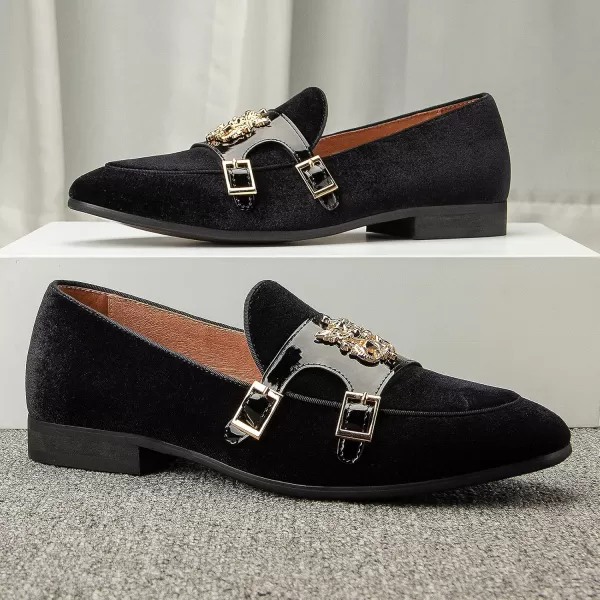 Meijiana Mens Loafers Classic Loafers Wedding Dress Shoes for Men Fashion Party LoafersBlack06