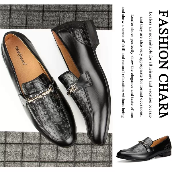 Meijiana Mens Loafers Classic Loafers Wedding Dress Shoes for Men Fashion Party LoafersBlack10