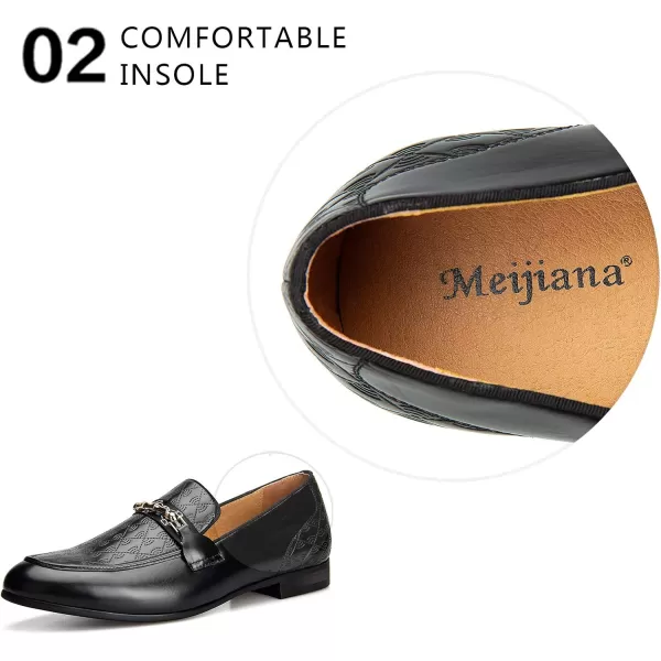 Meijiana Mens Loafers Classic Loafers Wedding Dress Shoes for Men Fashion Party LoafersBlack10