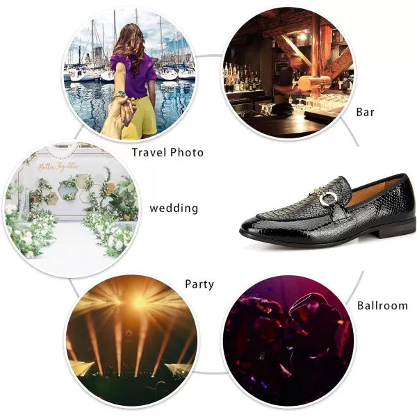 Meijiana Mens Loafers Classic Loafers Wedding Dress Shoes for Men Fashion Party LoafersGold08