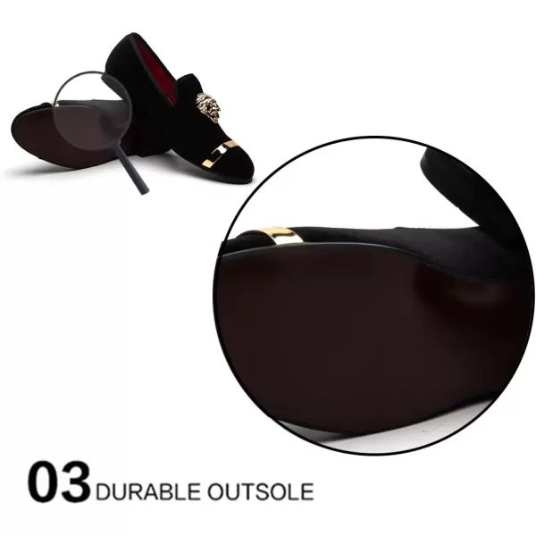 Meijiana Mens Loafers Classic Velvet Men Fashion Loafers Wedding Party Shoes for MenBlack06