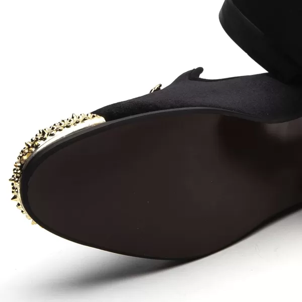 Meijiana Mens Loafers Classic Velvet Men Fashion Loafers Wedding Party Shoes for MenBlack08