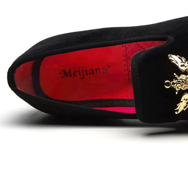Meijiana Mens Loafers Classic Velvet Men Fashion Loafers Wedding Party Shoes for MenBlack08