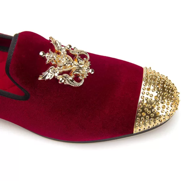 Meijiana Mens Loafers Classic Velvet Men Fashion Loafers Wedding Party Shoes for MenRed09