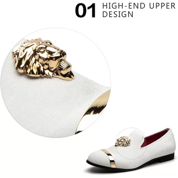 Meijiana Mens Loafers Classic Velvet Men Fashion Loafers Wedding Party Shoes for MenWhite07