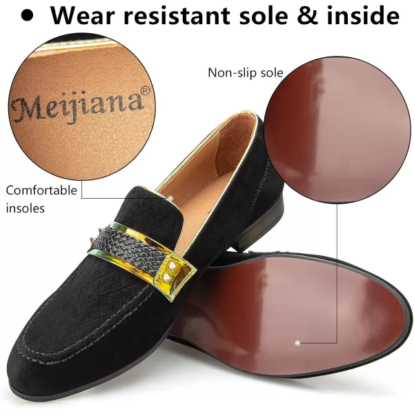 Meijiana Mens Loafers Lightweight SlipOn Moccasins Stylish Dress Shoes Breathable Tassels LoafersBlack01