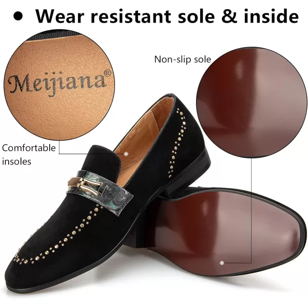 Meijiana Mens Loafers Lightweight SlipOn Moccasins Stylish Dress Shoes Breathable Tassels LoafersBlack03