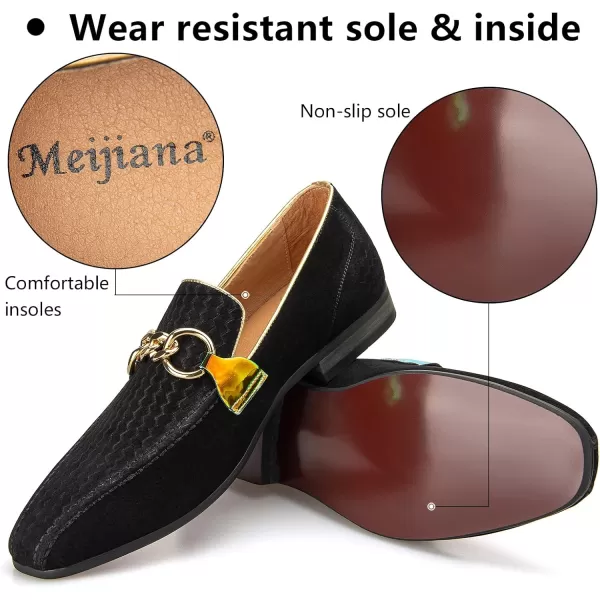 Meijiana Mens Loafers Lightweight SlipOn Moccasins Stylish Dress Shoes Breathable Tassels LoafersBlack05