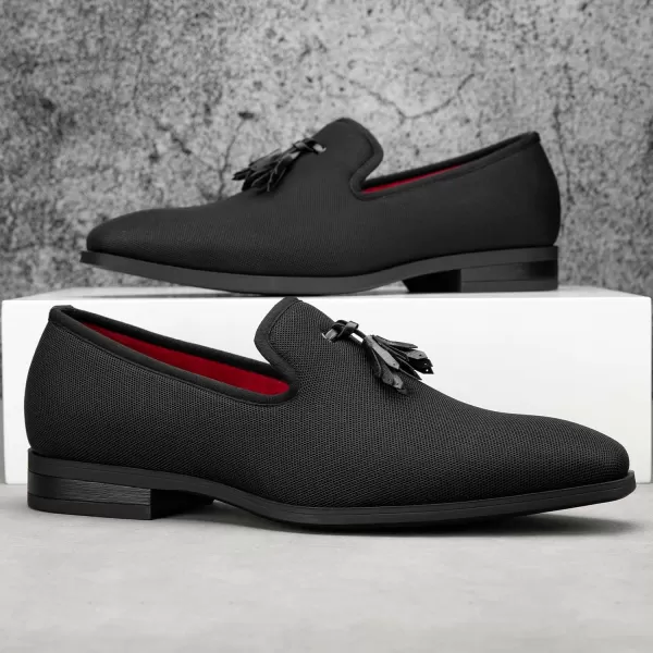 Meijiana Mens Loafers Lightweight SlipOn Moccasins Stylish Dress Shoes Breathable Tassels LoafersBlack25