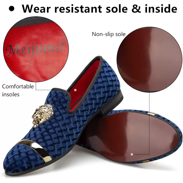 Meijiana Mens Loafers Lightweight SlipOn Moccasins Stylish Dress Shoes Breathable Tassels LoafersBlue08