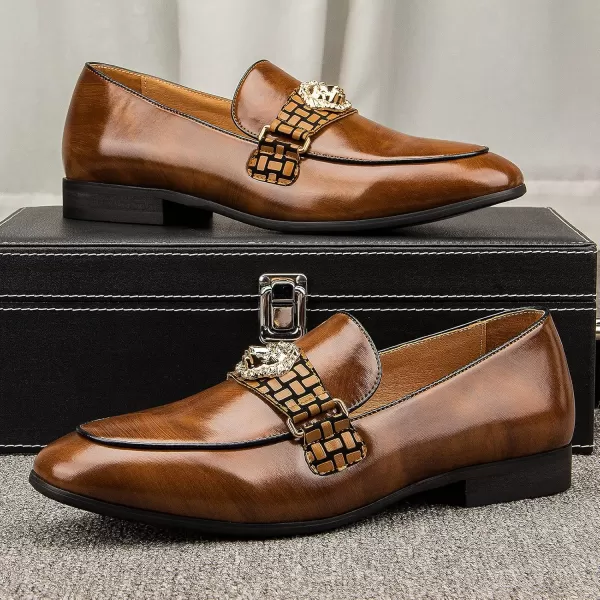 Meijiana Mens Loafers Lightweight SlipOn Moccasins Stylish Dress Shoes Breathable Tassels LoafersBrown18