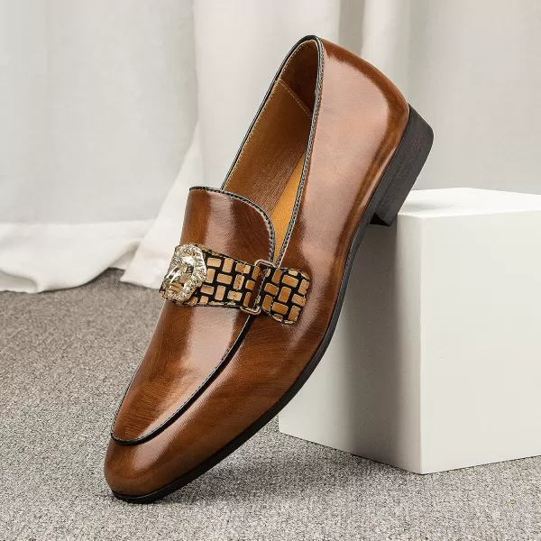 Meijiana Mens Loafers Lightweight SlipOn Moccasins Stylish Dress Shoes Breathable Tassels LoafersBrown18