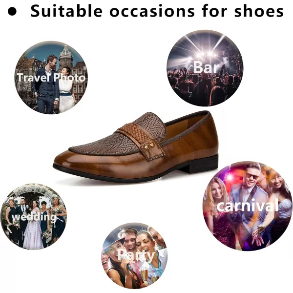 Meijiana Mens Loafers Lightweight SlipOn Moccasins Stylish Dress Shoes Breathable Tassels LoafersBrown19
