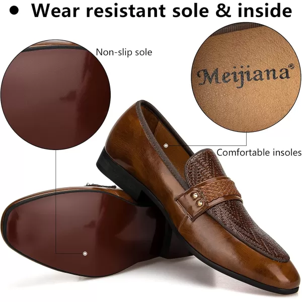 Meijiana Mens Loafers Lightweight SlipOn Moccasins Stylish Dress Shoes Breathable Tassels LoafersBrown19