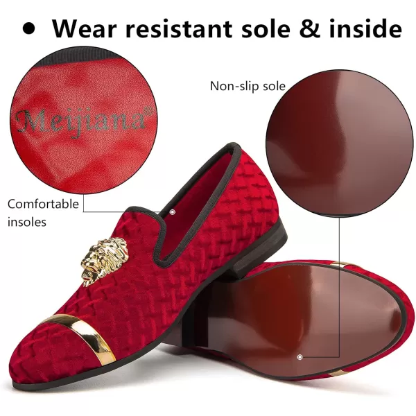 Meijiana Mens Loafers Lightweight SlipOn Moccasins Stylish Dress Shoes Breathable Tassels LoafersRed09