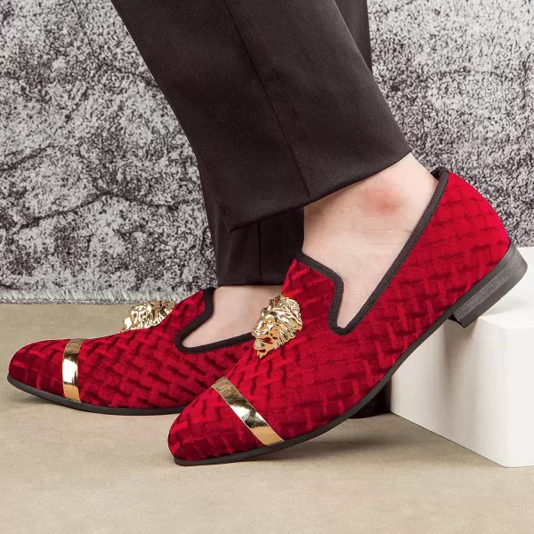Meijiana Mens Loafers Lightweight SlipOn Moccasins Stylish Dress Shoes Breathable Tassels LoafersRed09