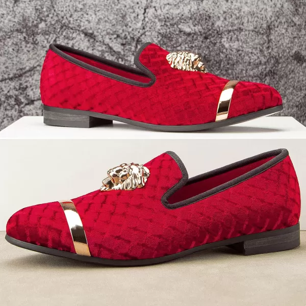 Meijiana Mens Loafers Lightweight SlipOn Moccasins Stylish Dress Shoes Breathable Tassels LoafersRed09