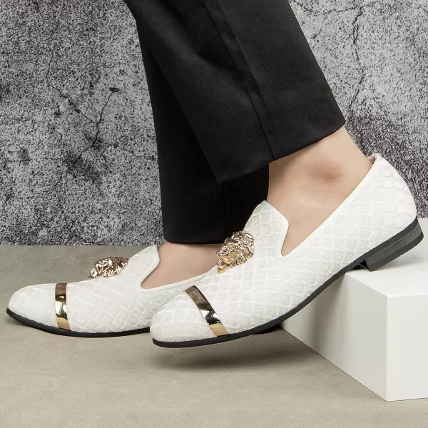 Meijiana Mens Loafers Lightweight SlipOn Moccasins Stylish Dress Shoes Breathable Tassels LoafersWhite06