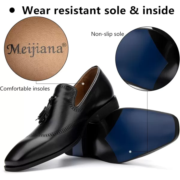 Meijiana Mens Loafers Mens Classic Loafers Dress Shoes Loafers for Men Fashion Luxury ShoesBlack05