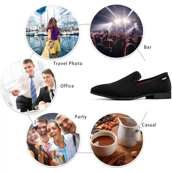 Meijiana Mens Loafers Wedding Dress Shoes SlipOn Loafers for Men Tuxedo Suit ShoesBlack01