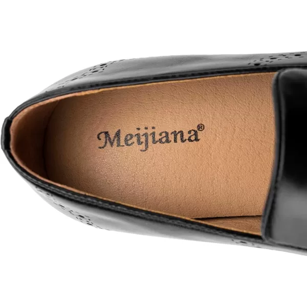 Meijiana Mens Loafers Wedding Dress Shoes SlipOn Loafers for Men Tuxedo Suit ShoesBlack11