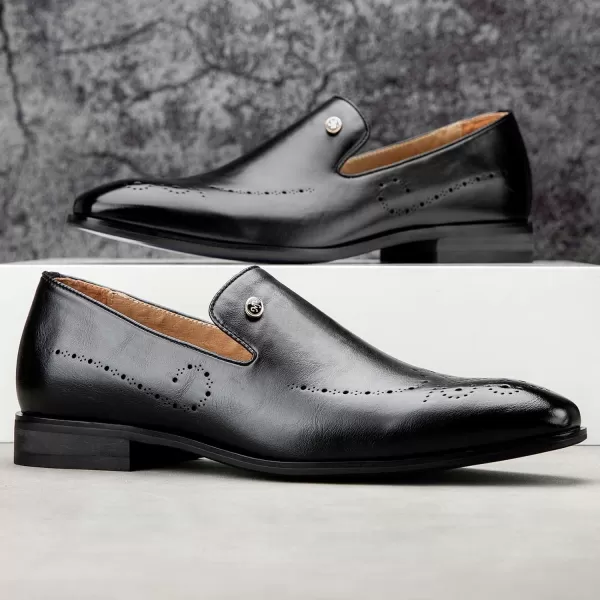Meijiana Mens Loafers Wedding Dress Shoes SlipOn Loafers for Men Tuxedo Suit ShoesBlack13