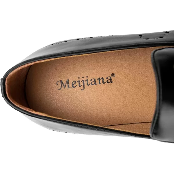 Meijiana Mens Loafers Wedding Dress Shoes SlipOn Loafers for Men Tuxedo Suit ShoesBlack13