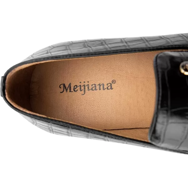 Meijiana Mens Loafers Wedding Dress Shoes SlipOn Loafers for Men Tuxedo Suit ShoesBlack15
