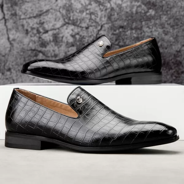 Meijiana Mens Loafers Wedding Dress Shoes SlipOn Loafers for Men Tuxedo Suit ShoesBlack15