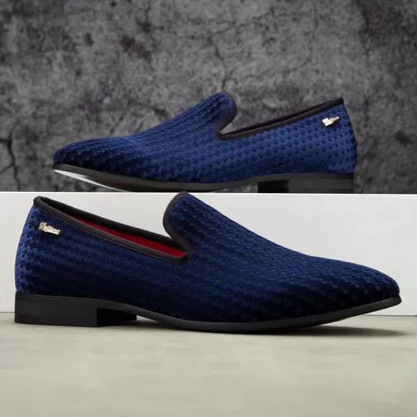 Meijiana Mens Loafers Wedding Dress Shoes SlipOn Loafers for Men Tuxedo Suit ShoesBlue03