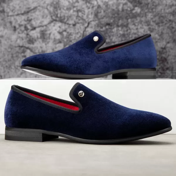 Meijiana Mens Loafers Wedding Dress Shoes SlipOn Loafers for Men Tuxedo Suit ShoesBlue08