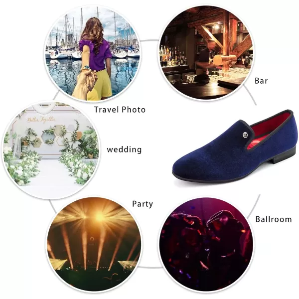 Meijiana Mens Loafers Wedding Dress Shoes SlipOn Loafers for Men Tuxedo Suit ShoesBlue08