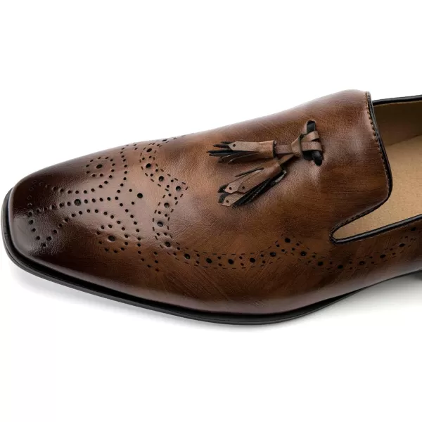 Meijiana Mens Loafers Wedding Dress Shoes SlipOn Loafers for Men Tuxedo Suit ShoesBrown10