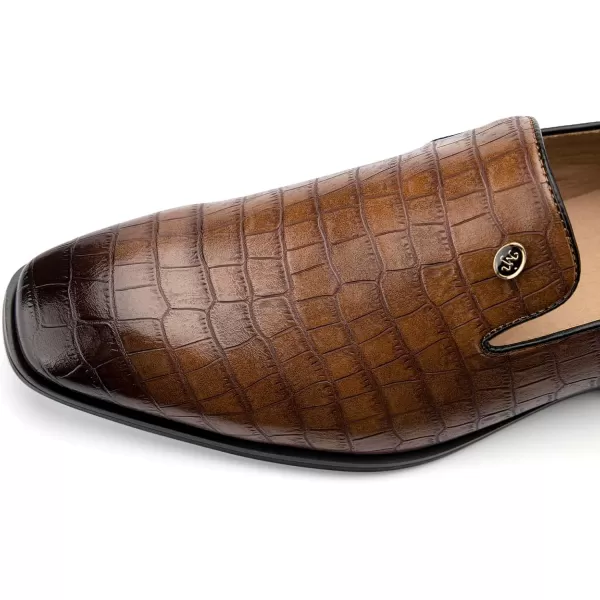 Meijiana Mens Loafers Wedding Dress Shoes SlipOn Loafers for Men Tuxedo Suit ShoesBrown14