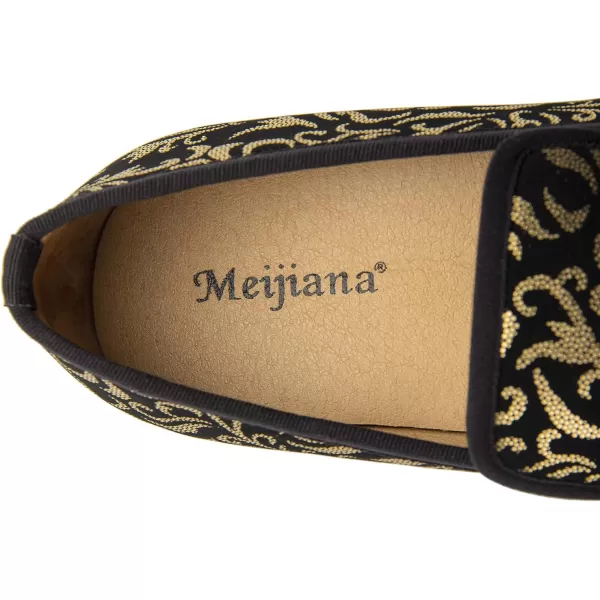 Meijiana Mens Loafers Wedding Dress Shoes SlipOn Loafers for Men Tuxedo Suit ShoesGold03