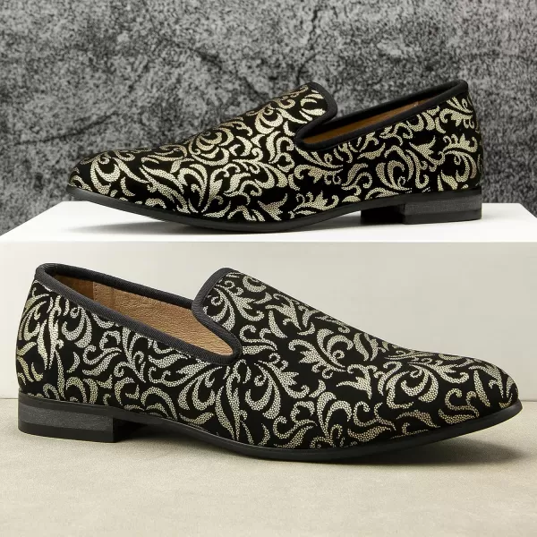 Meijiana Mens Loafers Wedding Dress Shoes SlipOn Loafers for Men Tuxedo Suit ShoesGold03