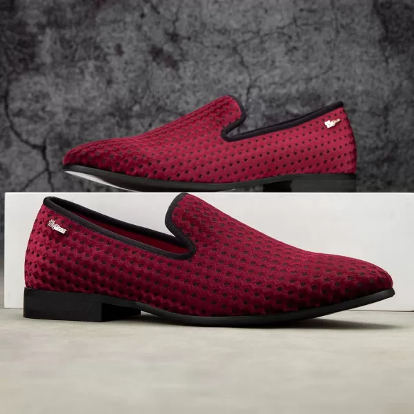 Meijiana Mens Loafers Wedding Dress Shoes SlipOn Loafers for Men Tuxedo Suit ShoesRed02
