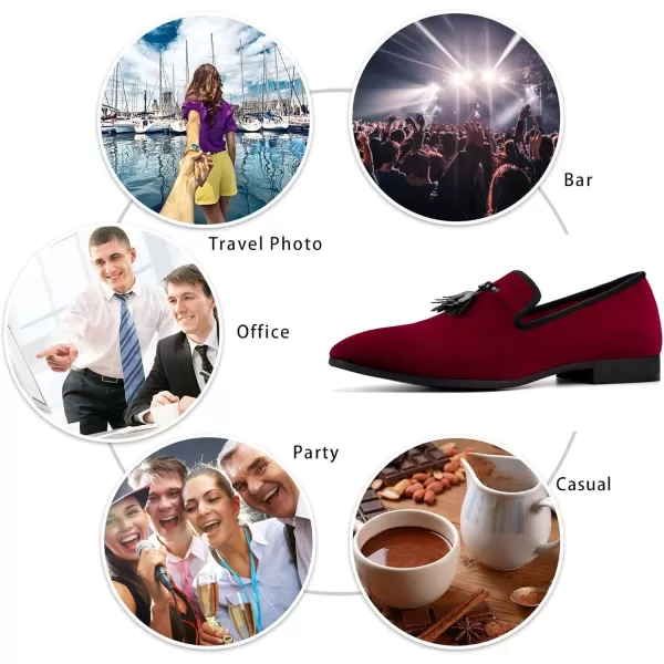 Meijiana Mens Loafers Wedding Dress Shoes SlipOn Loafers for Men Tuxedo Suit ShoesRed05