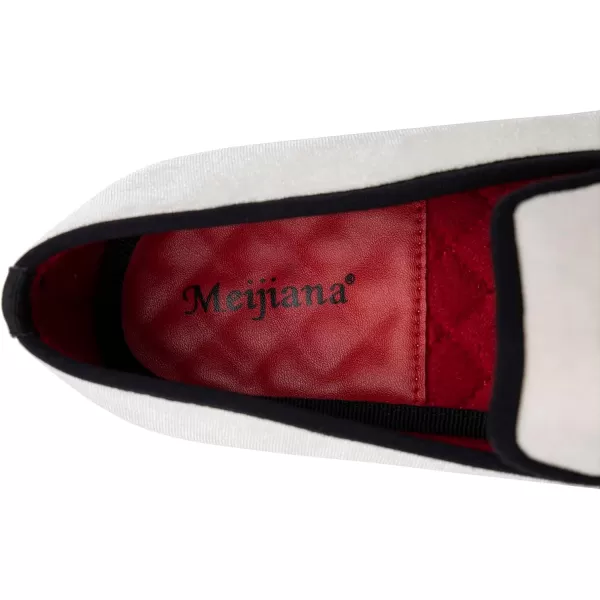 Meijiana Mens Loafers Wedding Dress Shoes SlipOn Loafers for Men Tuxedo Suit ShoesWhite06