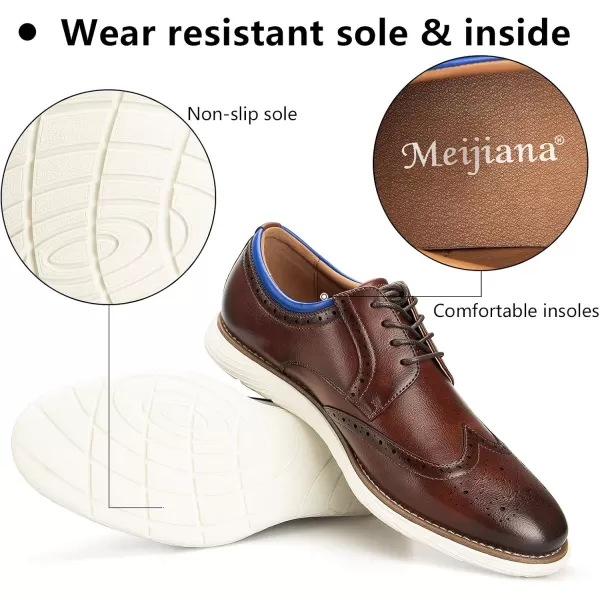Meijiana Mens Oxford Shoes Casual Shoes for Men Casual Dress Shoes for MenBrown05