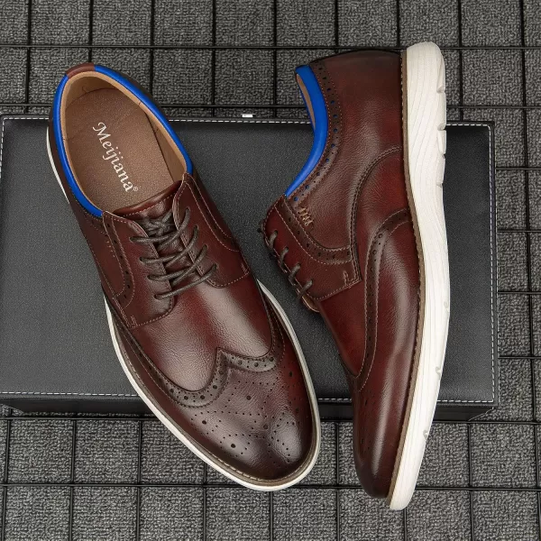 Meijiana Mens Oxford Shoes Casual Shoes for Men Casual Dress Shoes for MenBrown05