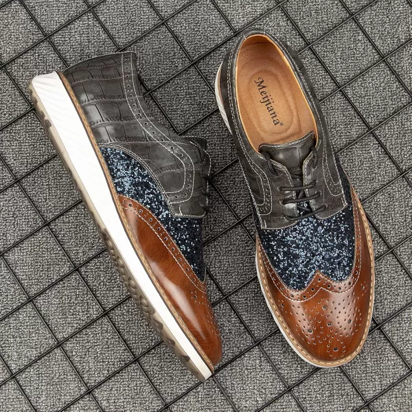 Meijiana Mens Oxford Shoes Casual Shoes for Men Casual Dress Shoes for MenBrown09